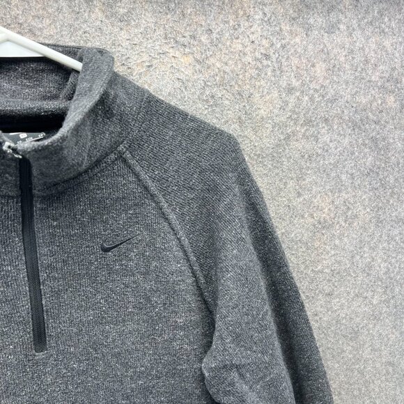 Nike Sweatshirt Womens XS Gray 1/4 Zip Pullover Funnel Neck Knit Fleece Jacket - Picture 5 of 12
